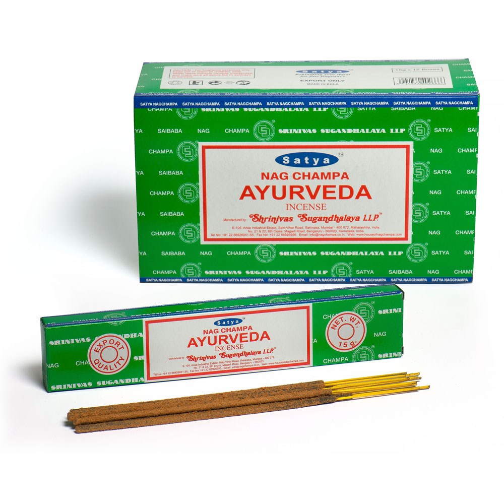 Set of 12 Packets of Ayurveda Incense Sticks by Satya Wonkey Donkey Bazaar