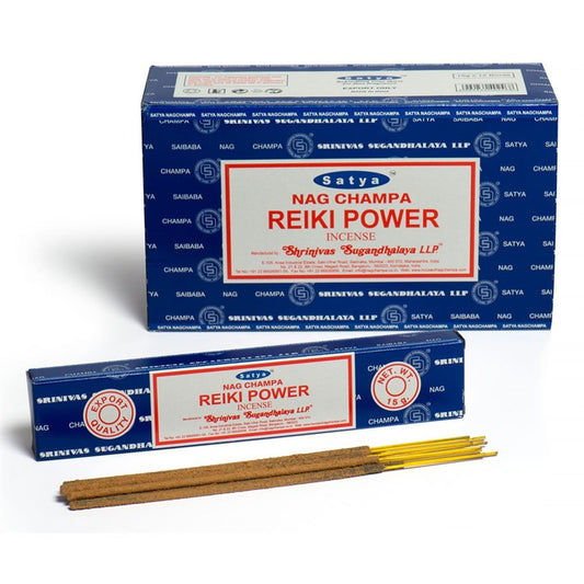 Set of 12 Packets of Reiki Power Incense Sticks by Satya Wonkey Donkey Bazaar