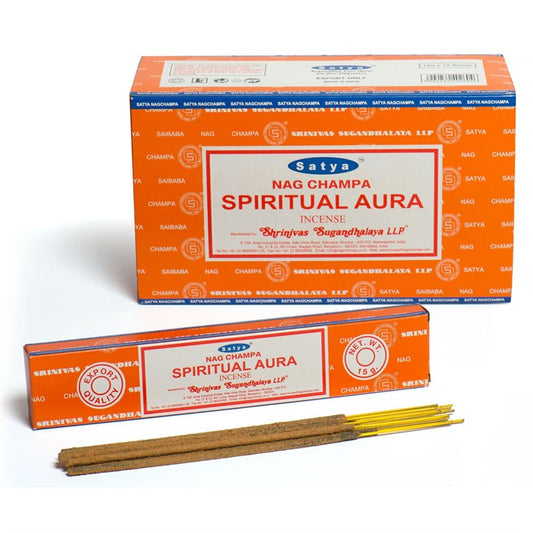 Set of 12 Packets of Spiritual Aura Incense Sticks by Satya Wonkey Donkey Bazaar