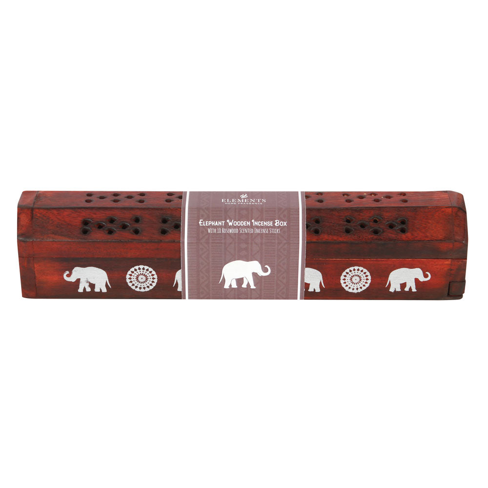 Elephant Wooden Rosewood Incense Box Set Wonkey Donkey Bazaar