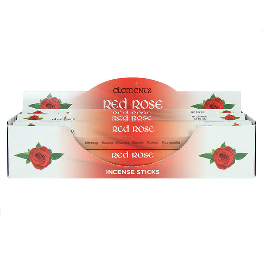 Set of 6 Packets of Elements Red Rose Incense Sticks Wonkey Donkey Bazaar