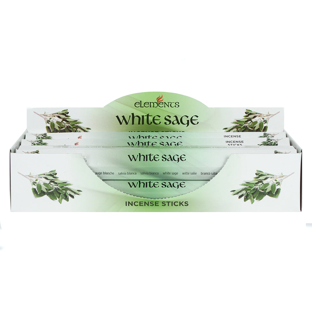 Set of 6 Packets of Elements White Sage Incense Sticks Wonkey Donkey Bazaar