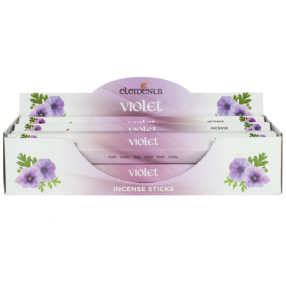 Set of 6 Packets of Elements Violet Incense Sticks Wonkey Donkey Bazaar
