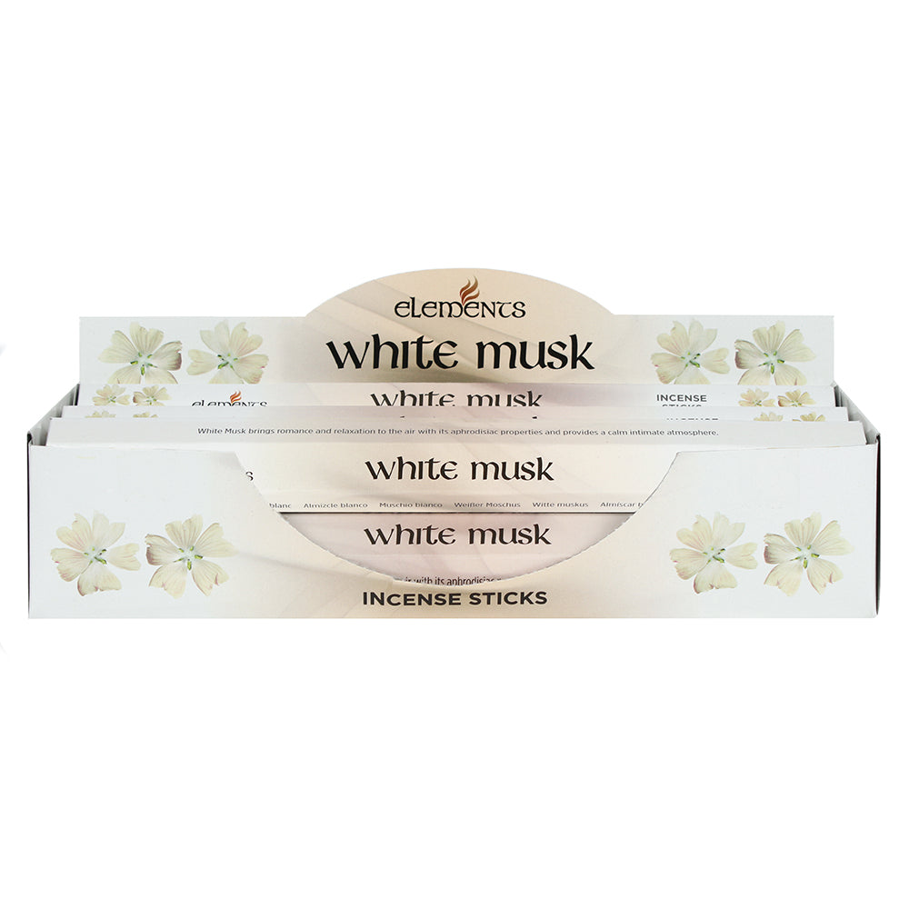 Set of 6 Packets of Elements White Musk Incense Sticks Wonkey Donkey Bazaar