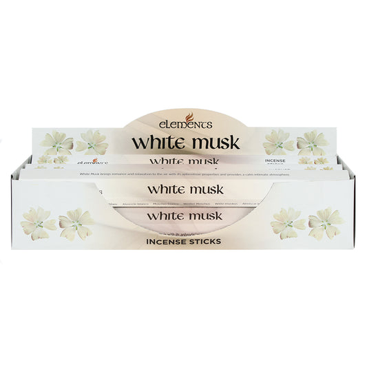 Set of 6 Packets of Elements White Musk Incense Sticks Wonkey Donkey Bazaar