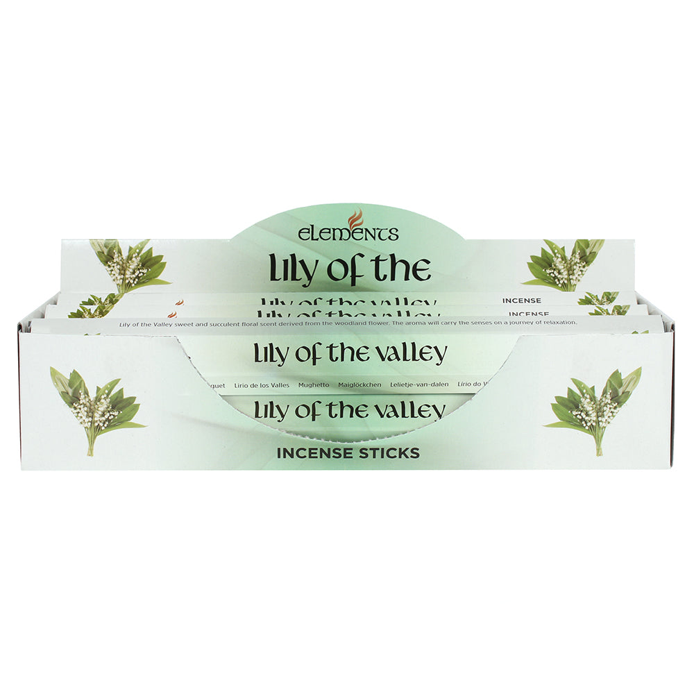 Set of 6 Packets of Elements Lily of the Valley Incense Sticks Wonkey Donkey Bazaar