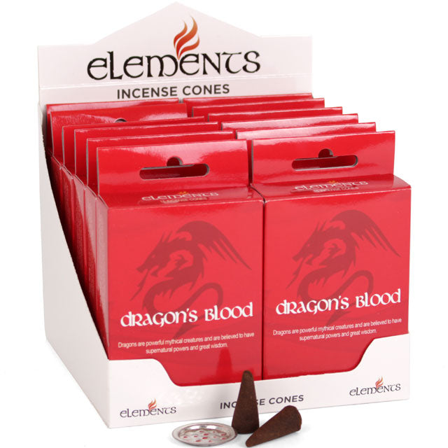 Set of 12 Packets of Elements Dragon's Blood Incense Cones Wonkey Donkey Bazaar