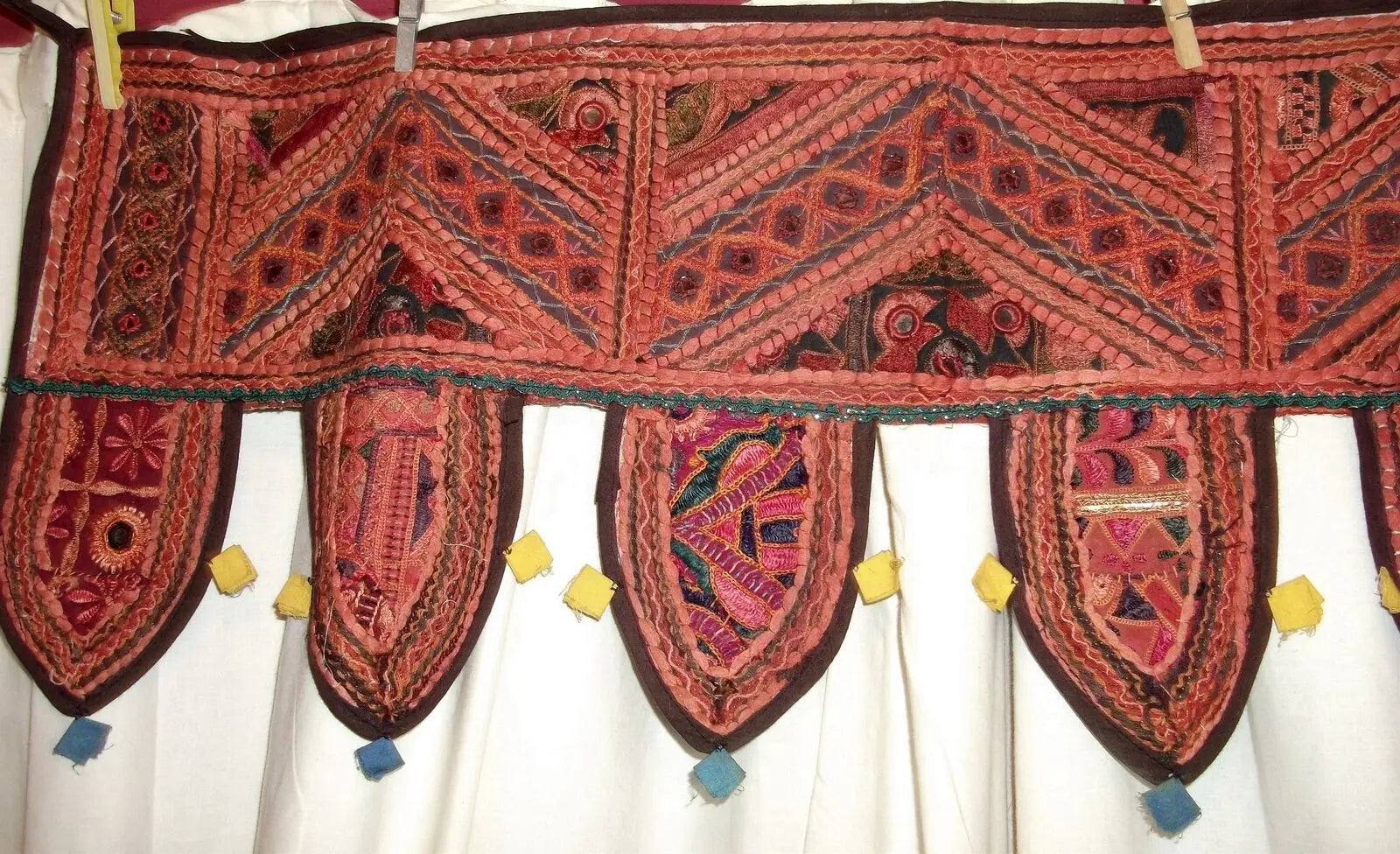 Indian Toran-Ornamentation over doors & windows.hand-embroidered &shisha mirrors Unbranded