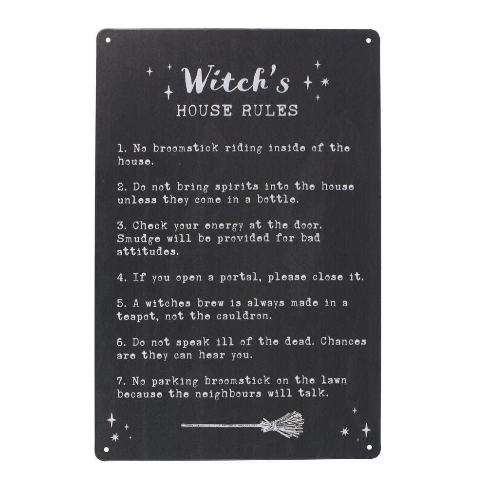 Witch's House Rules Metal Sign Wonkey Donkey Bazaar