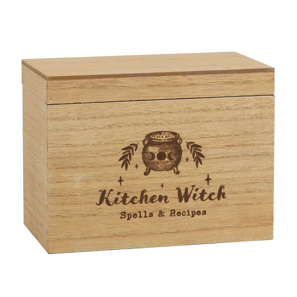 Kitchen Witch Wooden Recipe Box Wonkey Donkey Bazaar