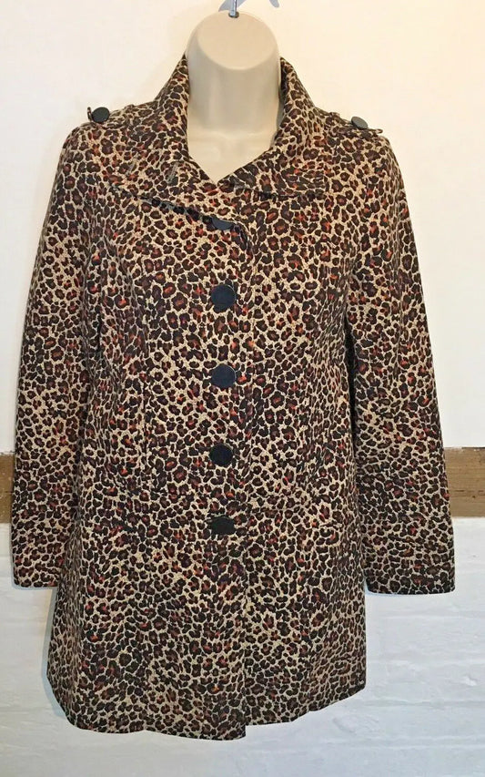 LADIES SIZE 8 COAT JACKET LADIES ANIMAL PRINT JACKET COAT New Look