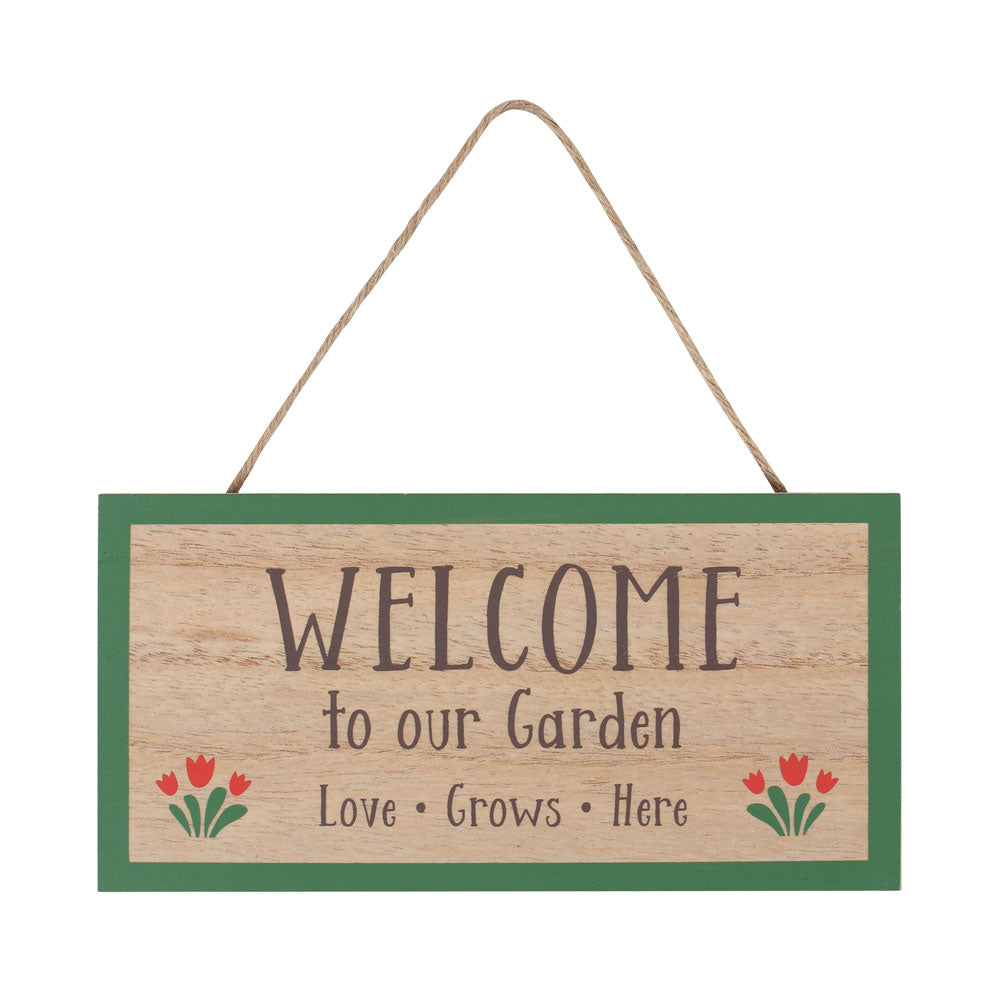 Welcome To Our Garden Hanging Sign Wonkey Donkey Bazaar
