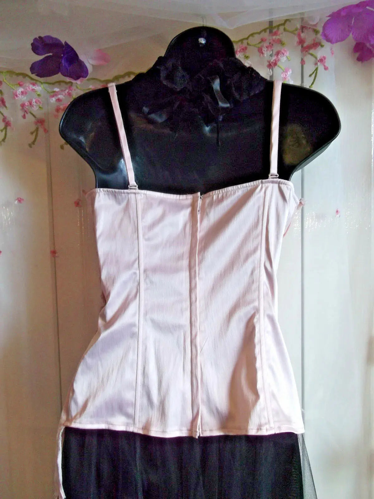 Ladies Size 10 Dusky Pink Corset Style Top From TOPSHOP,diamante/ruffle detail Topshop
