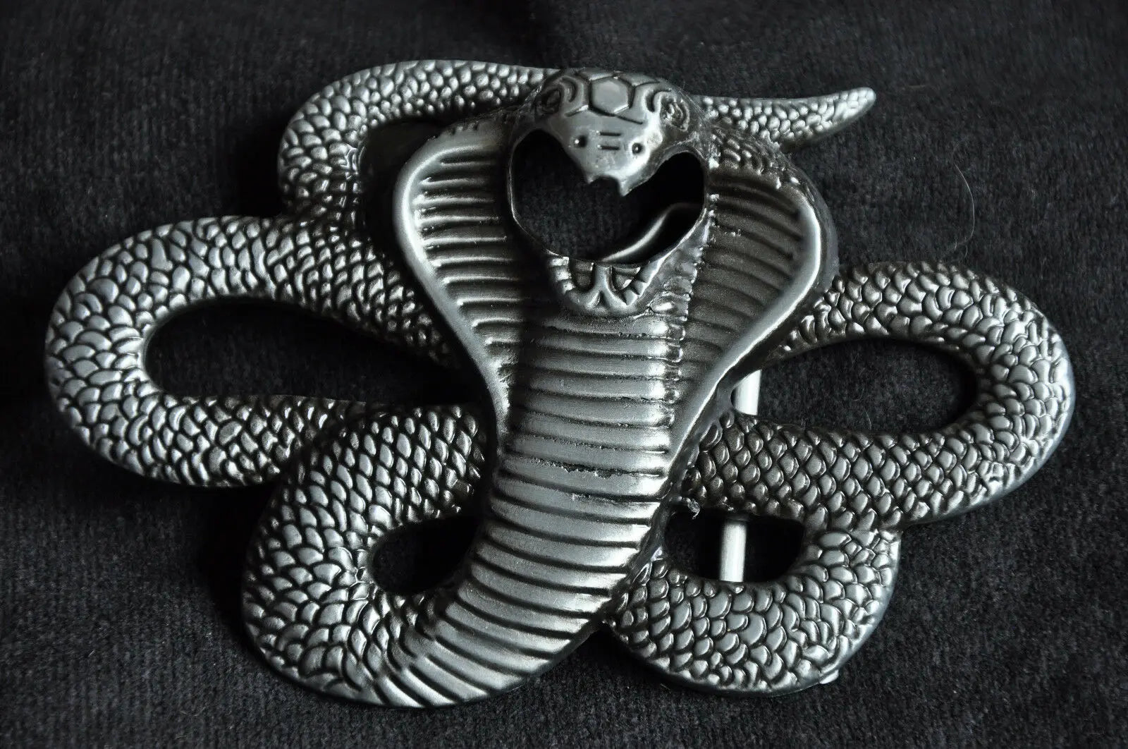 Men Vintage Silver Egyptian 3D Snake Viper Cobra Python Belt Buckle Biker Rocker Unbranded