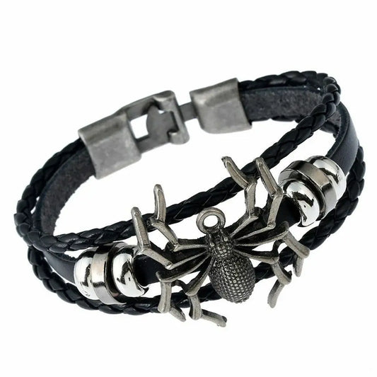 Men's Punk  Spider Death Leather Bracelet Rocker Buckle Bracelet Jewellery Unbranded