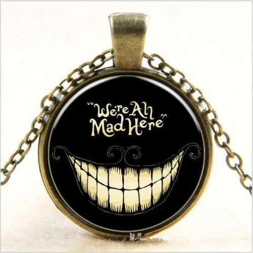 MetalPunk Bronze Steampunk Smile Glass Art Pendant Chain Necklace-18"CHAIN Unbranded