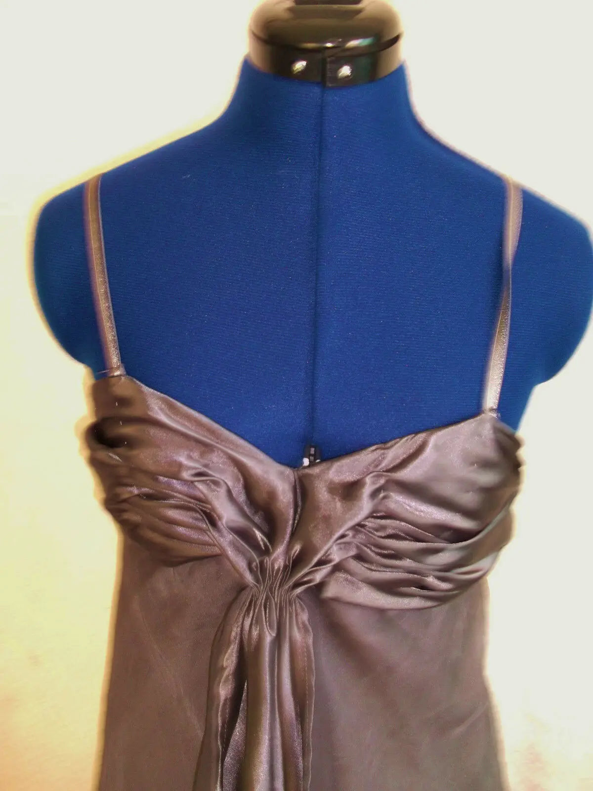Miss Posh silver satin lined strappy party dress. ruffle front design Size 8/10 Miss Posh