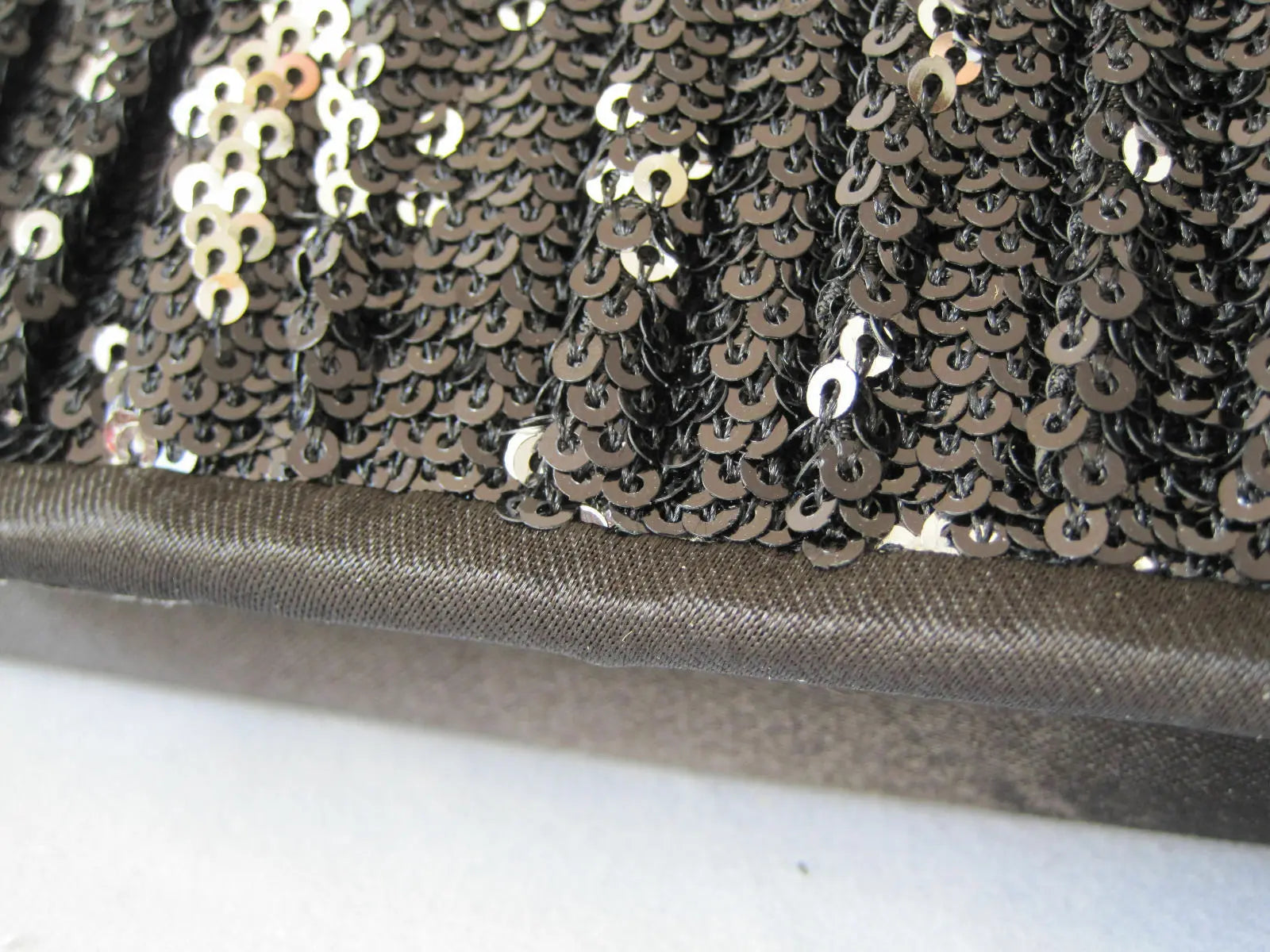 NEW BLACK SEQUINNED-EVE BAG/BAG/Clutch/Purse/Party Bridal Unbranded