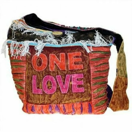 NEW bOHO/FESTI/HIPPY Patchwork Bags - ONE LOVE shoulder bag/sling bag 36 X 36CM. WONKEY DONKEY BAZAAR