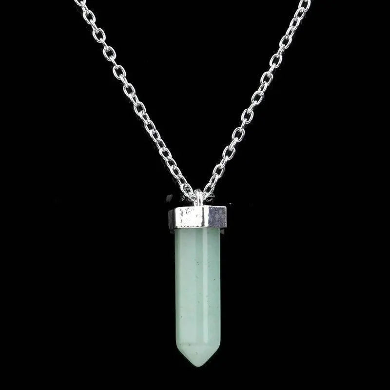 Natural Gemstone AVENTURINE Crystal Healing Chakra Reiki Silver Pendant = Unbranded