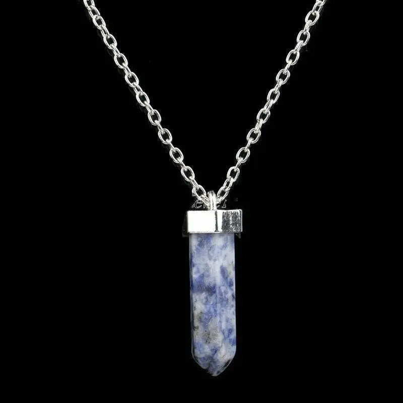 Natural Gemstone BLUE SODALITE Crystal Healing Chakra Reiki Silver Pendant = Unbranded