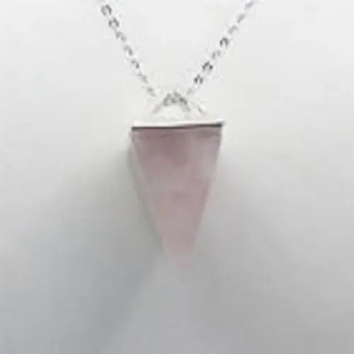 Natural Gemstone Rose Quarz Crystal Healing Chakra Reiki Silver Pendant Necklace Unbranded