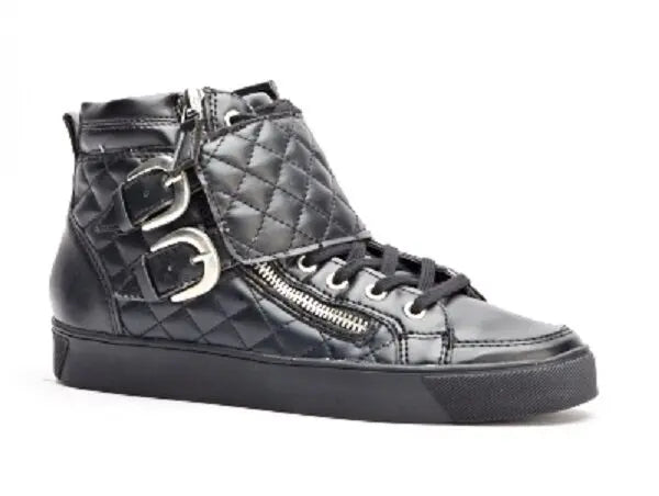 New Bitchin Quilted Buckle Strap High Top Trainers, Size4- Punk/CosPlay/Festi/ Unbranded