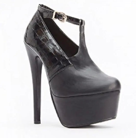 New Bitchin Textured Black Chunky Platform Heels-Punk/CosPlay/Fetishe/Burlesque Unbranded