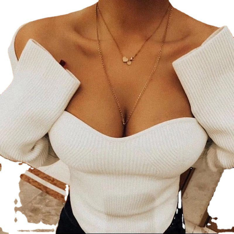 Leisure Off Shoulder Long Sleeve Pullover Shirt FashionExpress