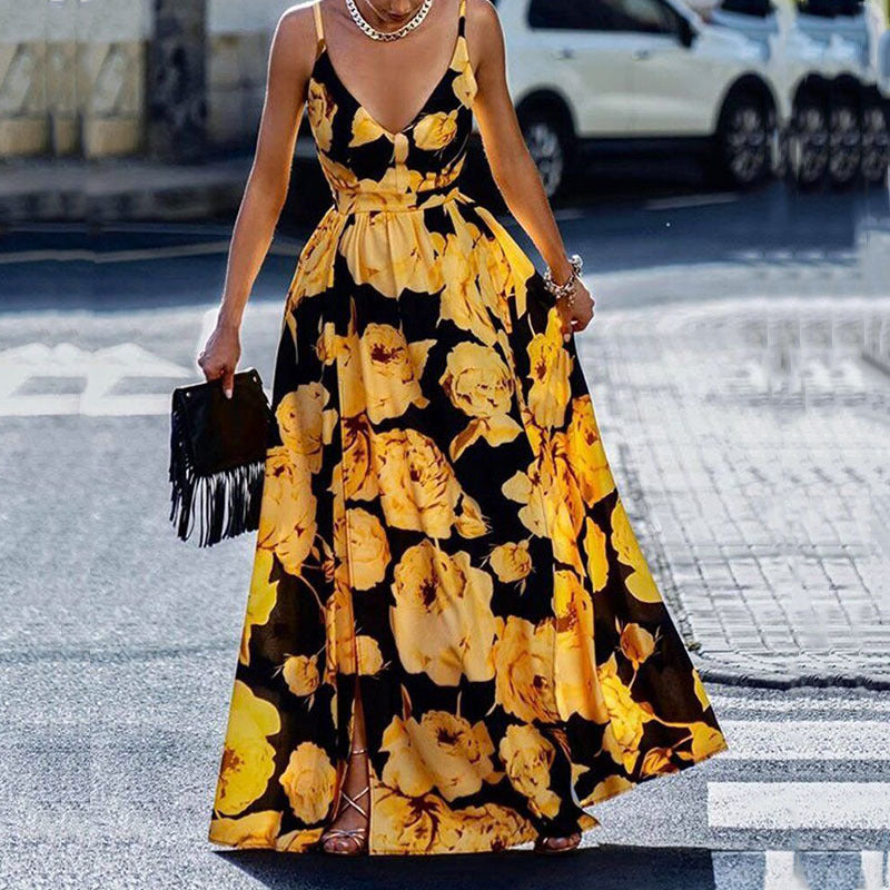 Female commuter dress with printed temperament FashionExpress