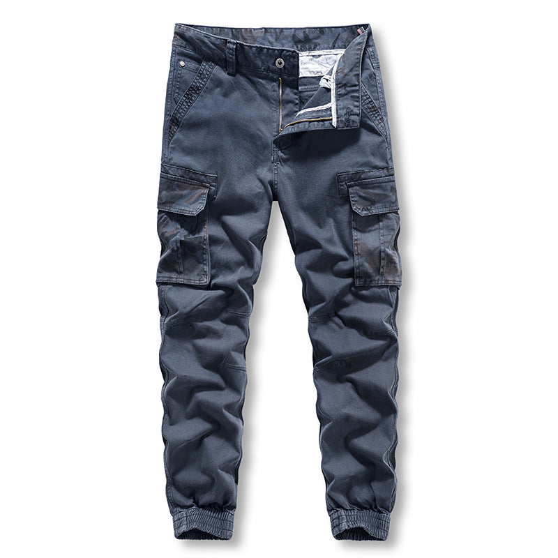Casual pants: Men's work clothes trend, solid color, camouflage, Multi Pocket sports, washing work clothes FashionExpress