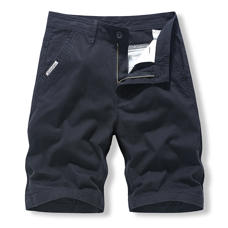 Casual Shorts: Men's fashion, classic, versatile, washed solid color, pure cotton overalls, sports pants FashionExpress