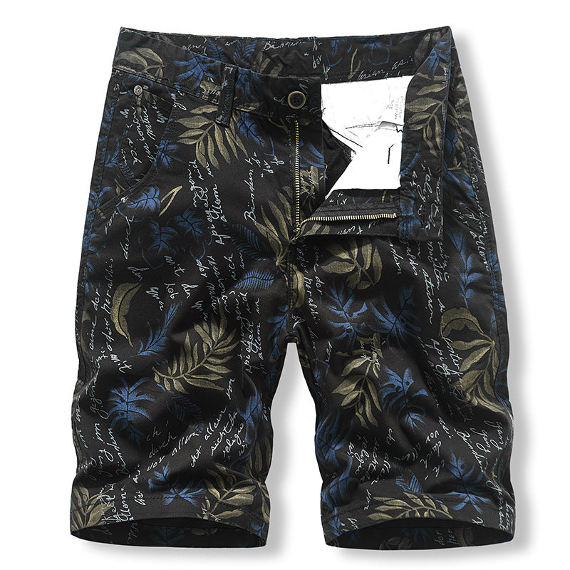 Men's fashion camouflage cotton washed Capri pants FashionExpress