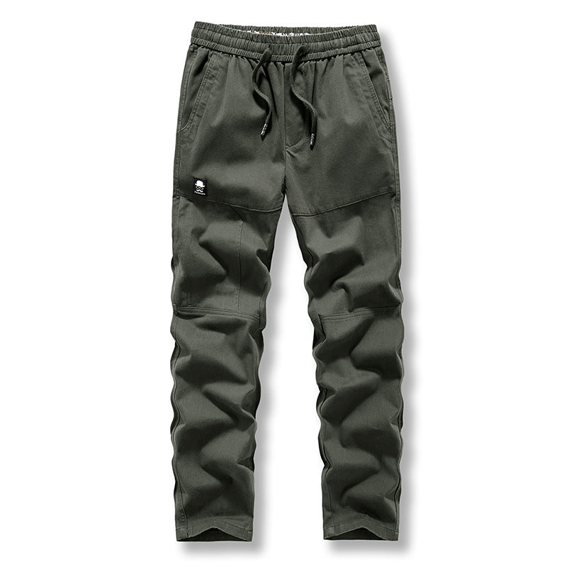 Men's washed solid color straight tube long cargo pants FashionExpress