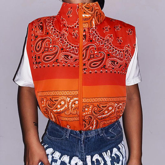 Ccontrast Color Zipper Jacket FashionExpress