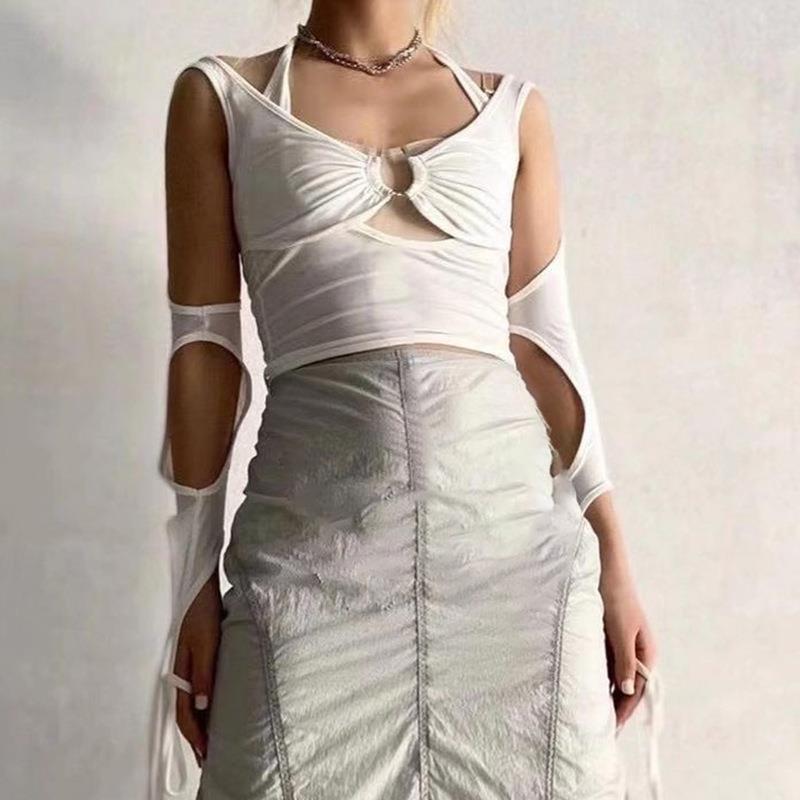 Lace Up Long Sleeve Bandage Top FashionExpress