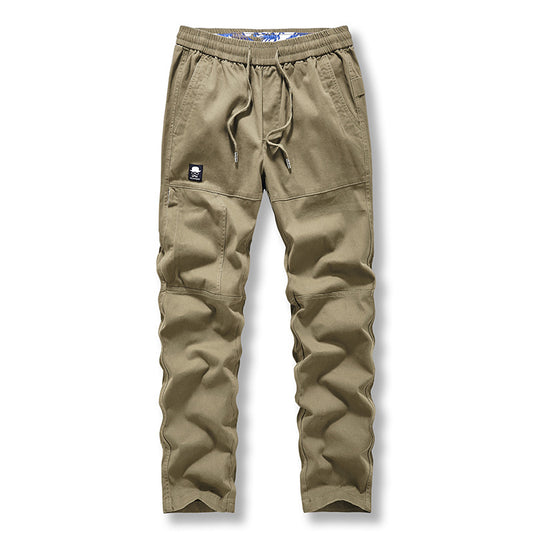 Men's washed solid color straight tube long cargo pants FashionExpress