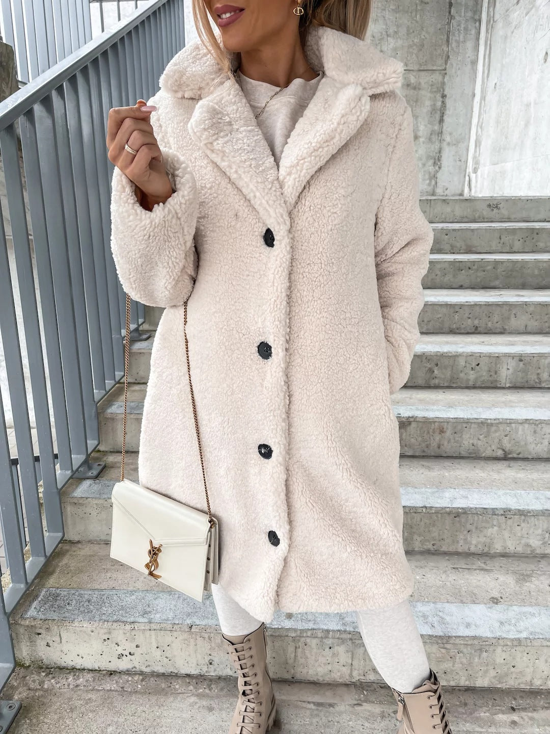 Women's lapel freelance long coat FashionExpress