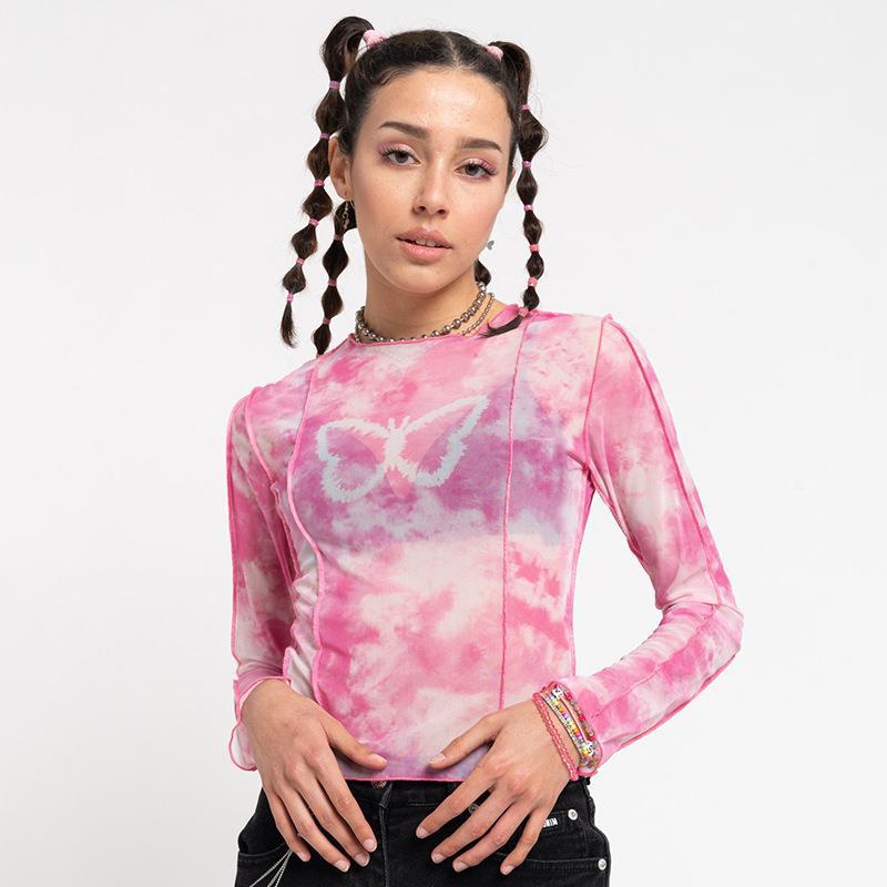 Butterfly Printing Long Sleeve Pullover Top FashionExpress
