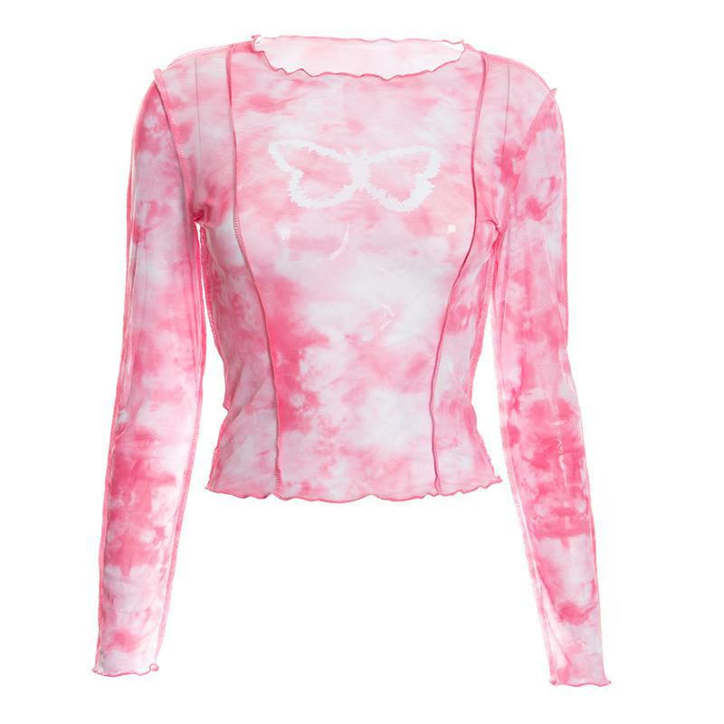 Butterfly Printing Long Sleeve Pullover Top FashionExpress