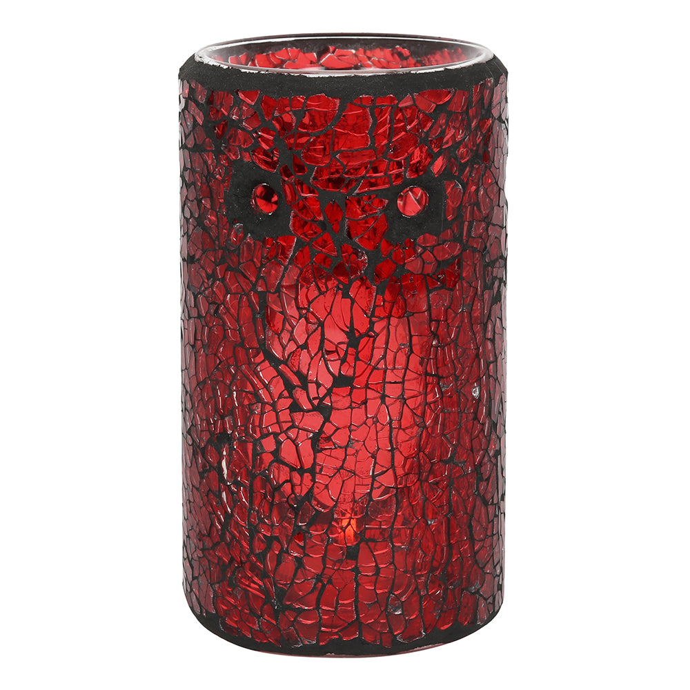 Red Pillar Crackle Glass Oil Burner Wonkey Donkey Bazaar