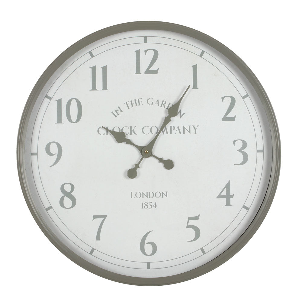 Grey Garden Clock with Glass Wonkey Donkey Bazaar