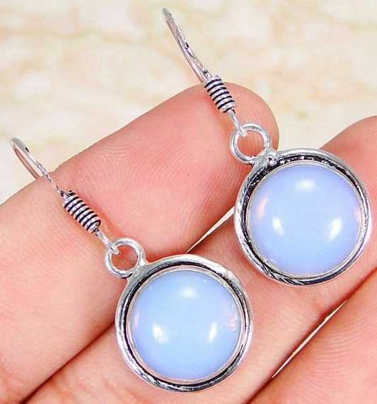 Opalite2 & 925 Silver Handmade Stunning Earrings 35mm & gift-box "Handmade"