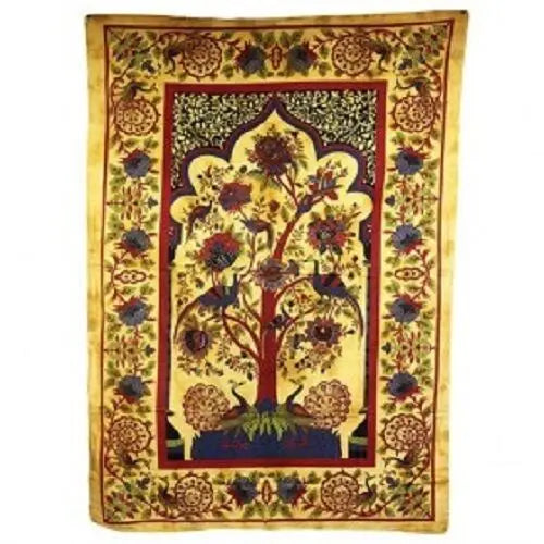 PAGAN/SPIRITUAL ICONIC TREE OF LIFE -BROWN wall hanging/DOUBLE BEDSPREAD. Ancient Wisdom