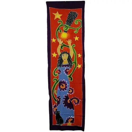 PAGAN/SPIRITUAL Star Goddess BATIK Drop Banner/wall hanging.188x54cm Ancient Wisdom