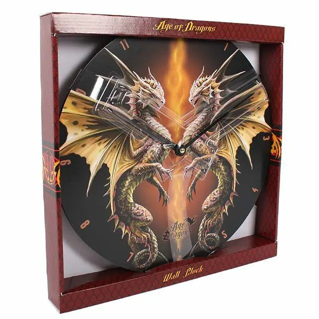 PAGAN/WICCAN/ Desert Dragon Wall Clock by Anne Stokes.34cm diam. Anne Stokes