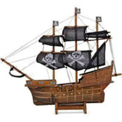 PERFECT GIFT-Wooden Pirate Ship-Land Ahoy Approx 29cm tall by 32cm across Wonkey Donkey Bazaar