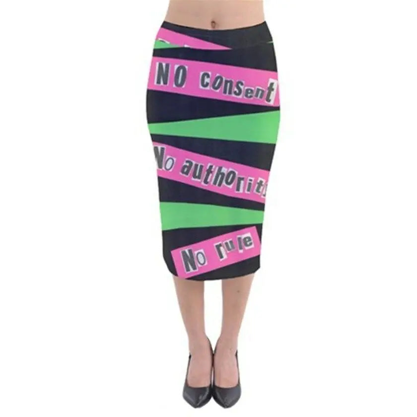 PUNK Exclusive Original Designer Velvet Midi Pencil Skirt Size:Medium10-12uk wONKEYdONKEYbAZAAR