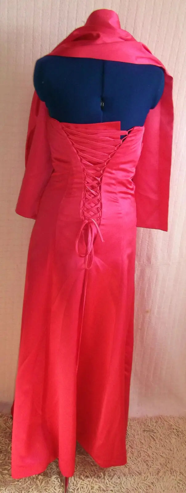 Pink-"Material Girl "Vintage Eve Gown & stole.Hollywood Glam, Wedding Dress.smal Wonkey Donkey Bazaar