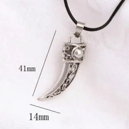 Punk Stainless Steel Men Domineering Wolf Tooth Shape Pendant Necklace Jewelry Unbranded/Generic